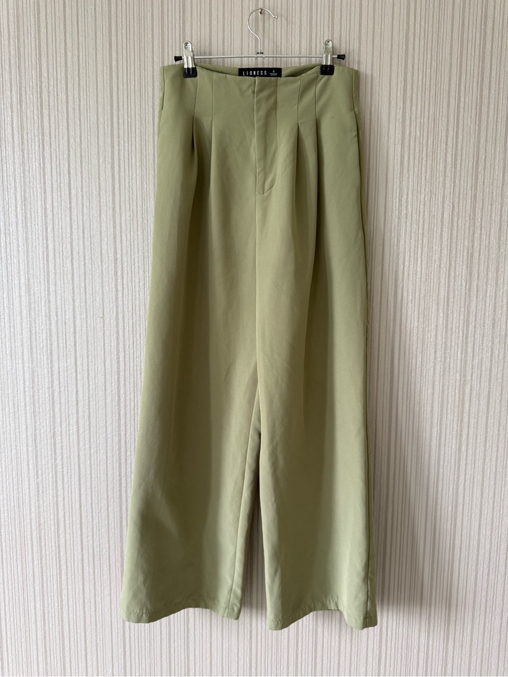 Lioness Olive Green High-Waist Wide Leg Pants